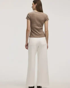Fitted Crew-Neck Ribbed T-Shirt