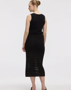 Fitted Knit Midi Skirt