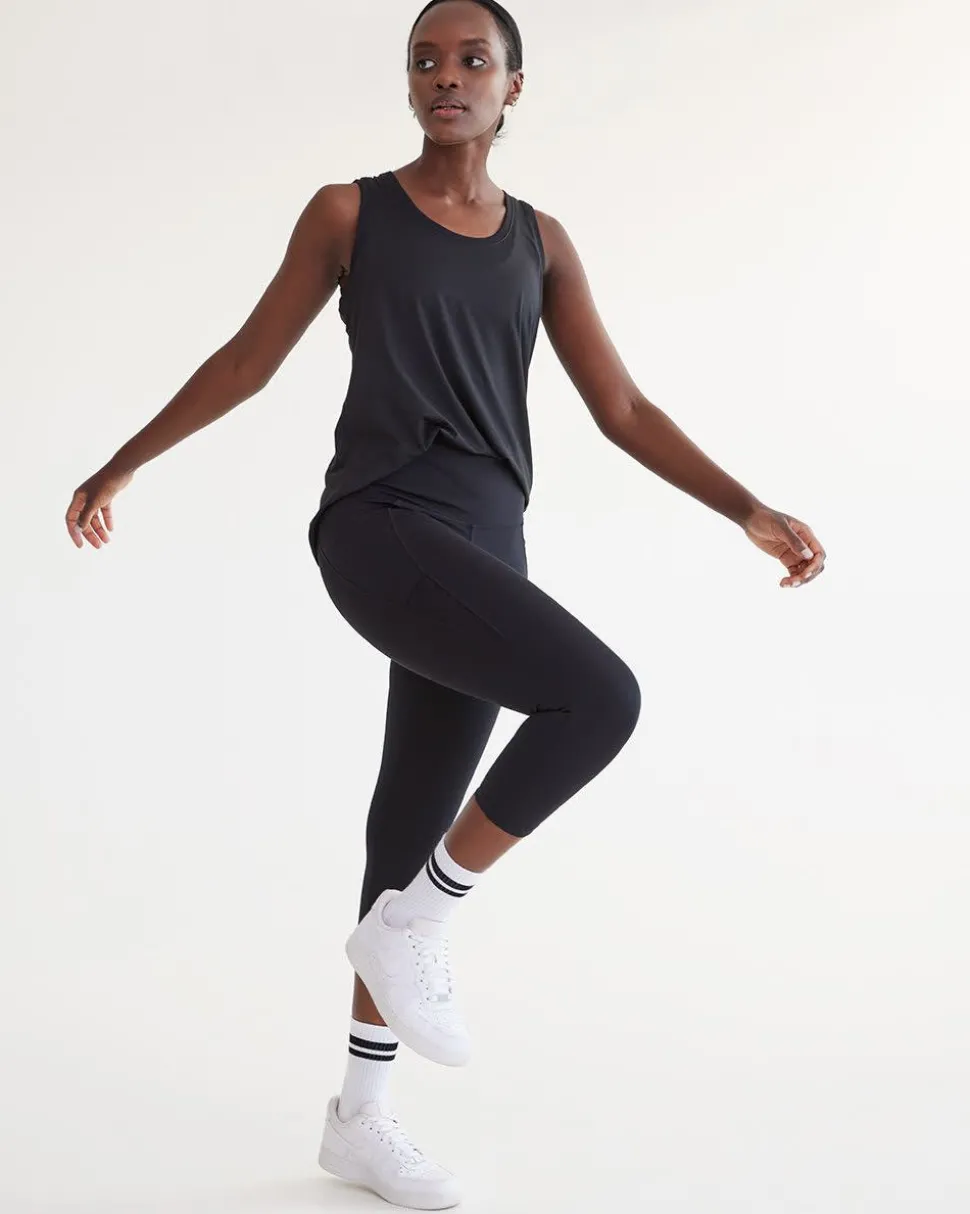 High-Rise Pulse Capri Legging with Pockets, Hyba