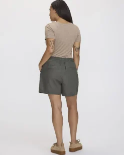 Linen Blend Shorts with Drawstring