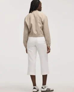 Linen-Blend Bomber Jacket