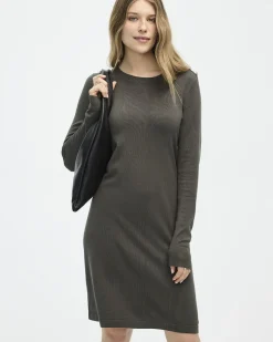 Long-Sleeve Crew-Neck Sweater Dress