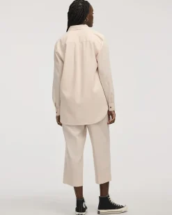 Long-Sleeve Linen Blend Shirt