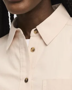 Long-Sleeve Linen Blend Shirt