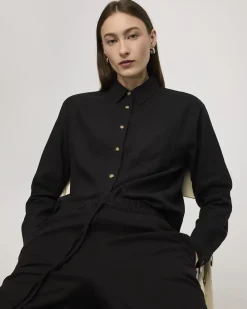 Long-Sleeve Linen Blend Shirt