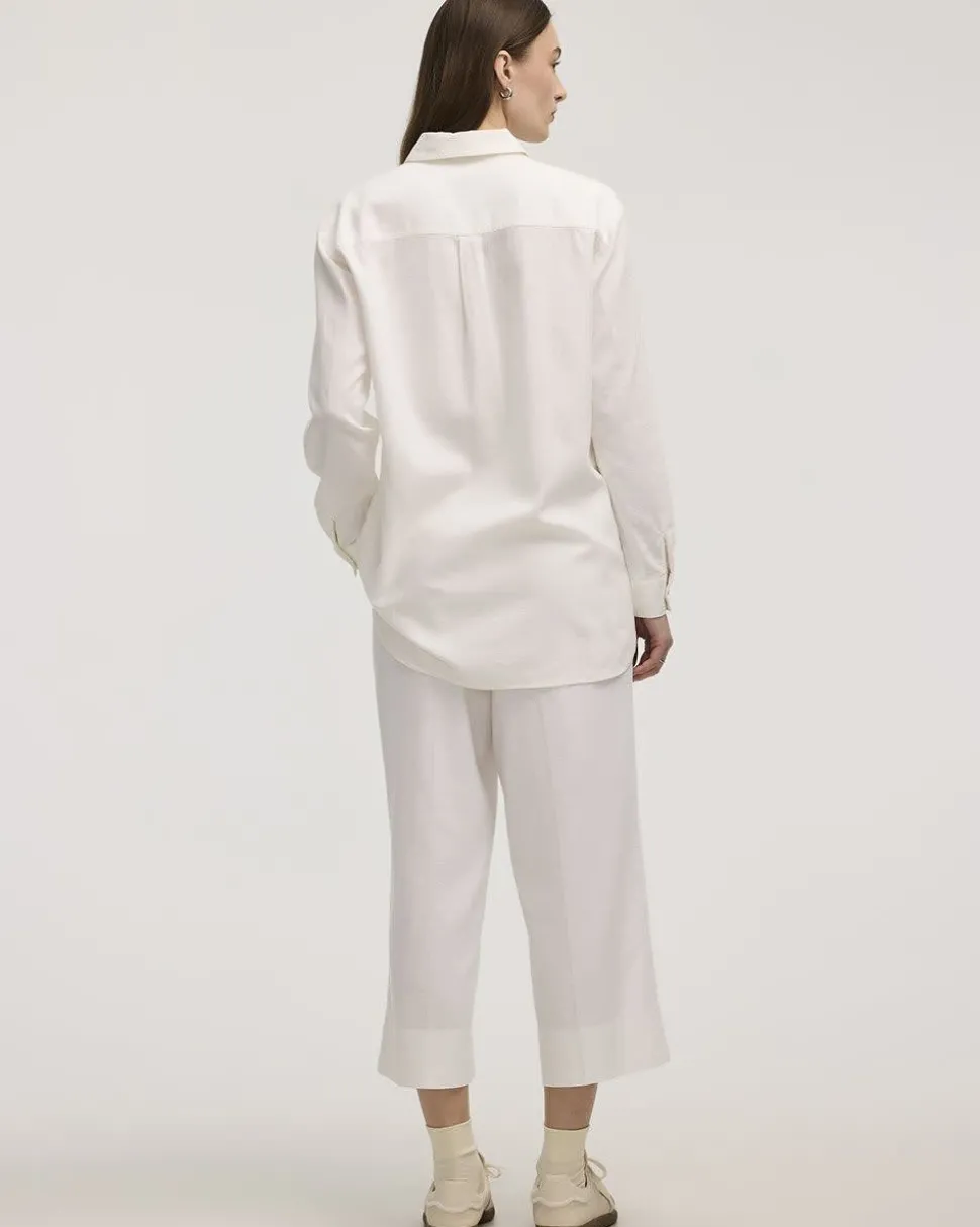 Long-Sleeve Linen Blend Shirt