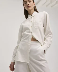 Long-Sleeve Linen Blend Shirt