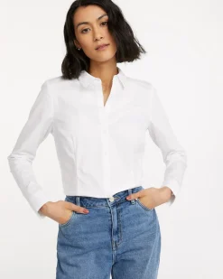Long-Sleeve Poplin Blouse - R Essentials