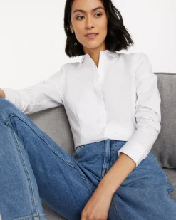 Long-Sleeve Poplin Blouse - R Essentials