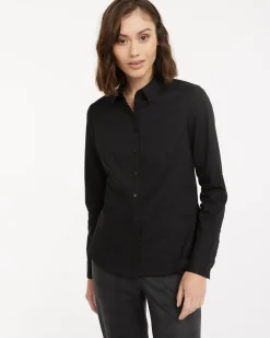 Long-Sleeve Poplin Blouse - R Essentials