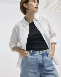 Long-Sleeve Textured Shirt