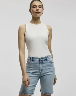 Mid-Rise Denim Bermuda