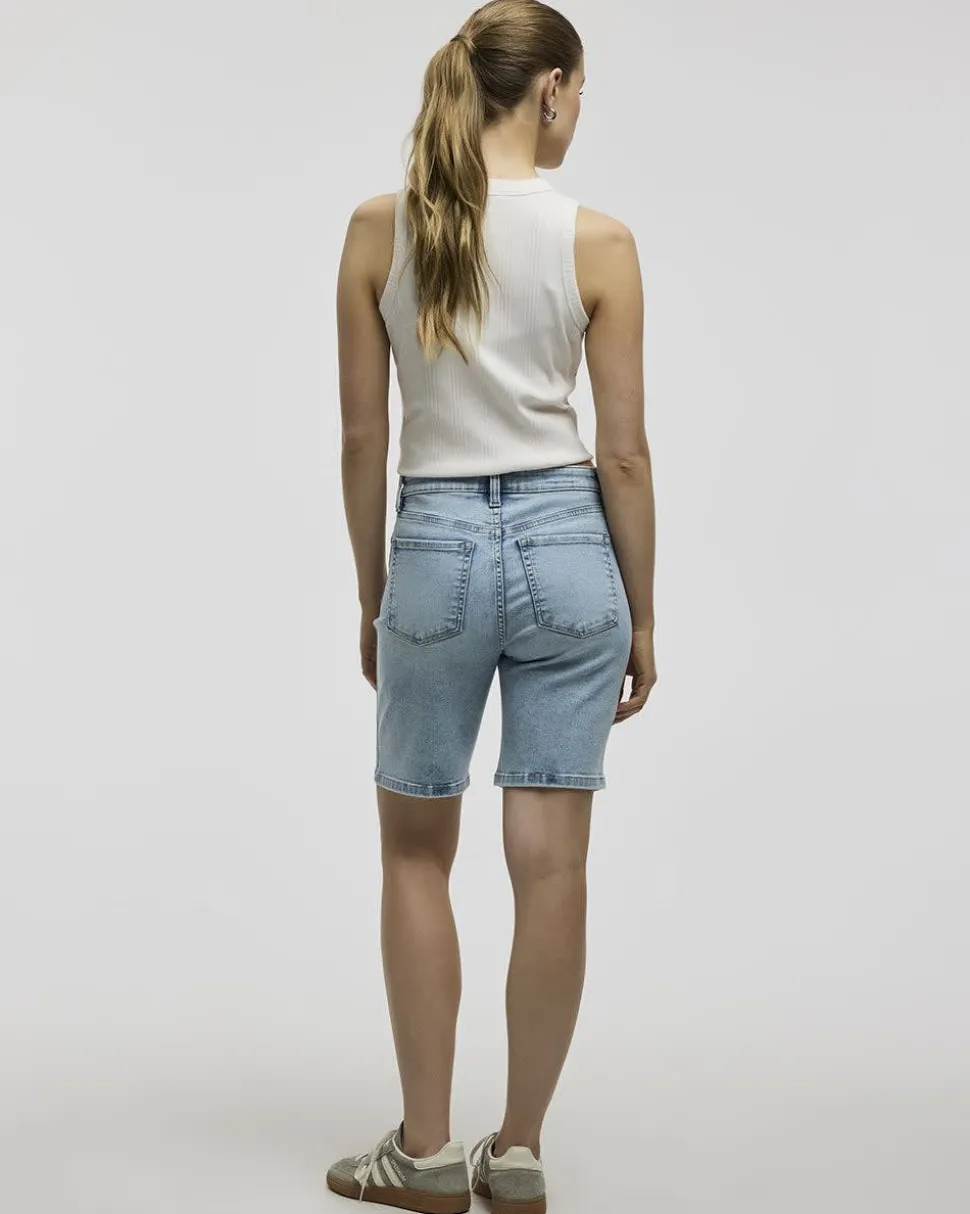 Mid-Rise Denim Bermuda