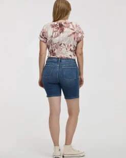Mid-Rise Denim Bermuda