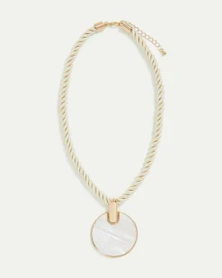 Necklace with Shell Disc Pendant