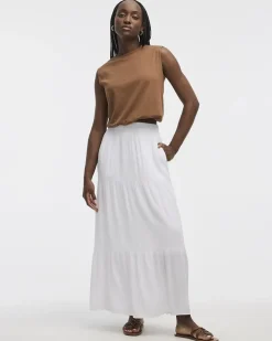 Pull-On Tiered Maxi Skirt