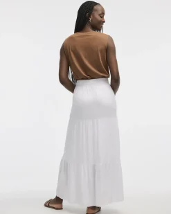 Pull-On Tiered Maxi Skirt