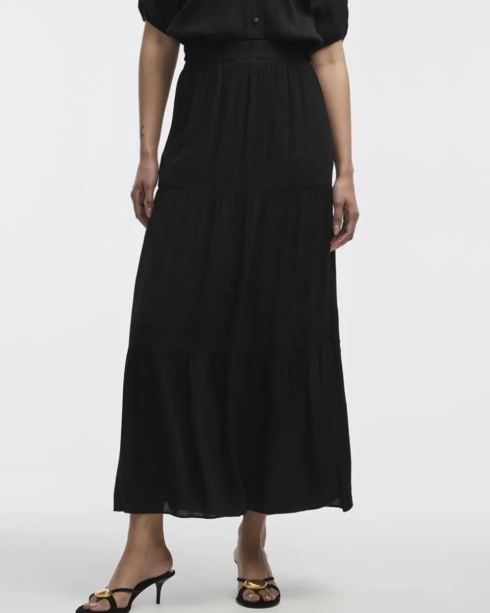 Pull-On Tiered Maxi Skirt