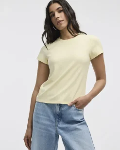 Ribbed Fitted Crew Neck T-Shirt - R Essentials