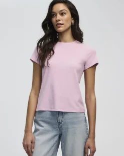 Ribbed Fitted Crew Neck T-Shirt - R Essentials