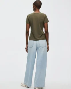 Ribbed Fitted Crew Neck T-Shirt - R Essentials