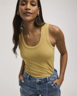 Scoop-Neck Ribbed Tank
