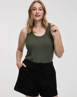 Scoop-Neck Ribbed Tank