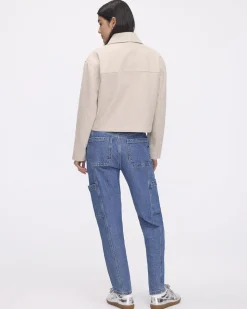 Short Wool Coat with Shirt Collar
