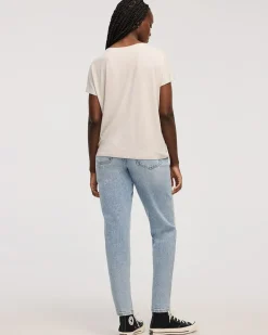Short-Dolman-Sleeve Boat-Neck T-Shirt