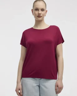 Short-Dolman-Sleeve Boat-Neck T-Shirt