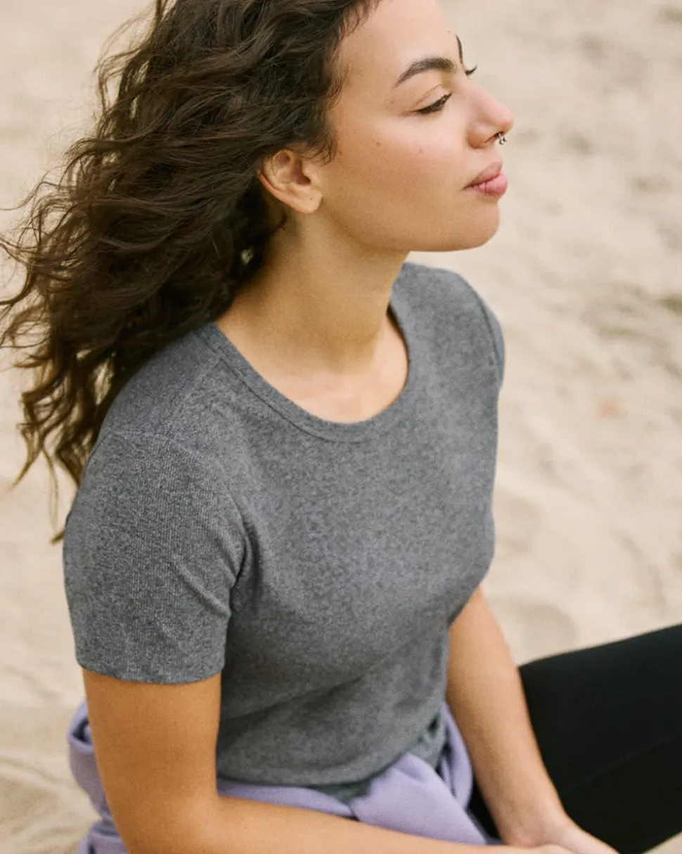 Short-Sleeve Crew-Neck Ribbed Tee - Dry-Lux (R) Hyba