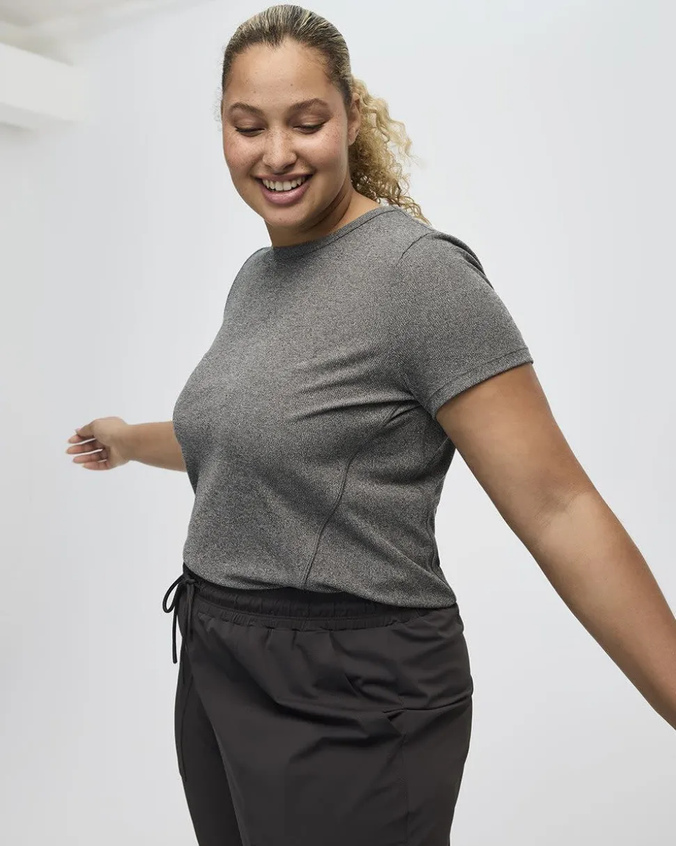 Short-Sleeve Crew-Neck Ribbed Tee - Dry-Lux (R) Hyba