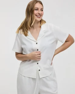 Short-Sleeve Linen-Blend Shirt