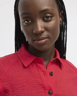 Short-Sleeve Shirt with Self-Tie Hem