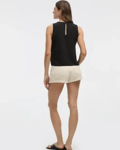 Sleeveless Blouse with Buttons at Sides