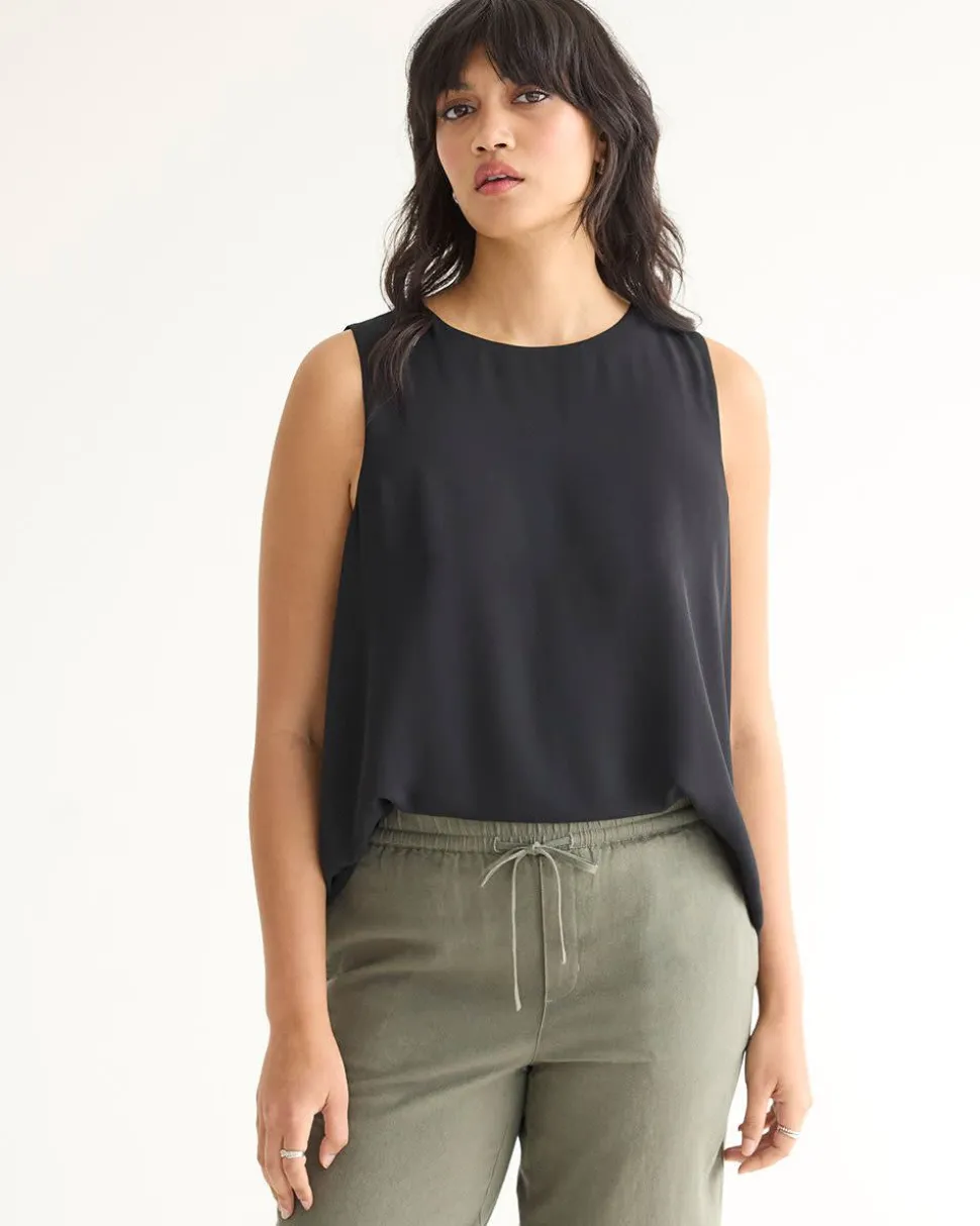 Sleeveless Crew Neck Blouse - R Essentials