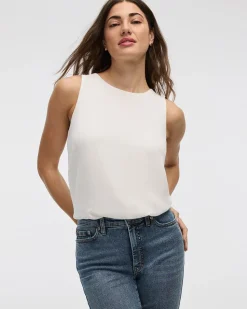 Sleeveless Crew Neck Blouse - R Essentials
