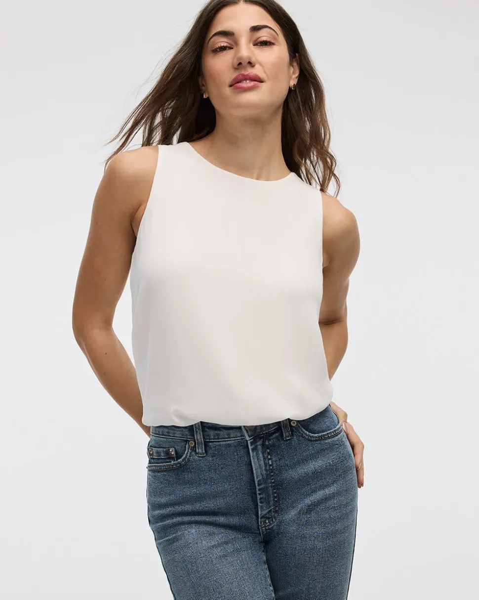 Sleeveless Crew Neck Blouse - R Essentials