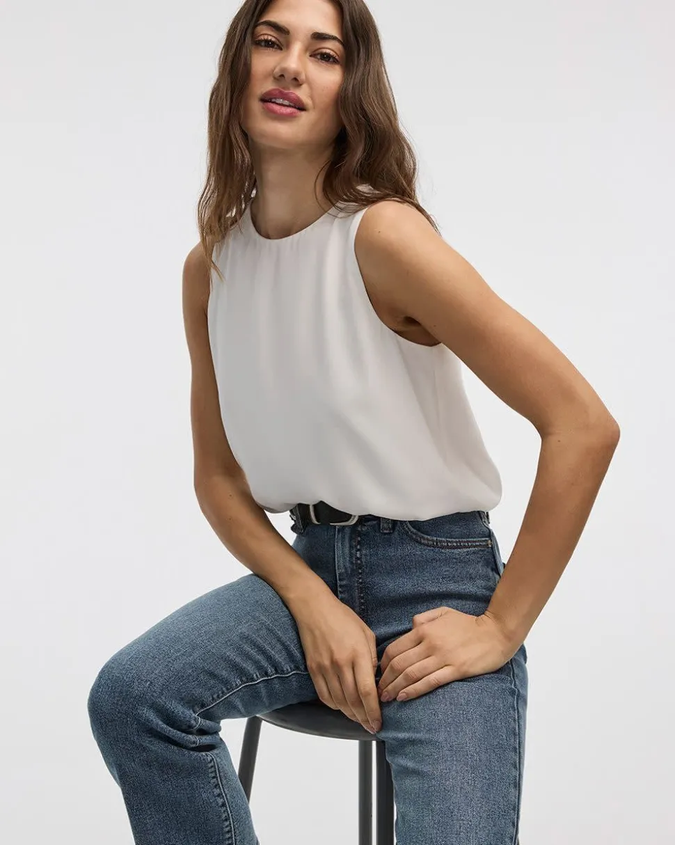 Sleeveless Crew Neck Blouse - R Essentials