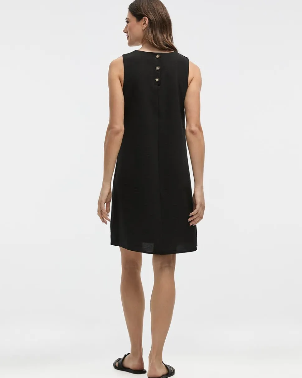 Sleeveless Crew-Neck Shift Dress
