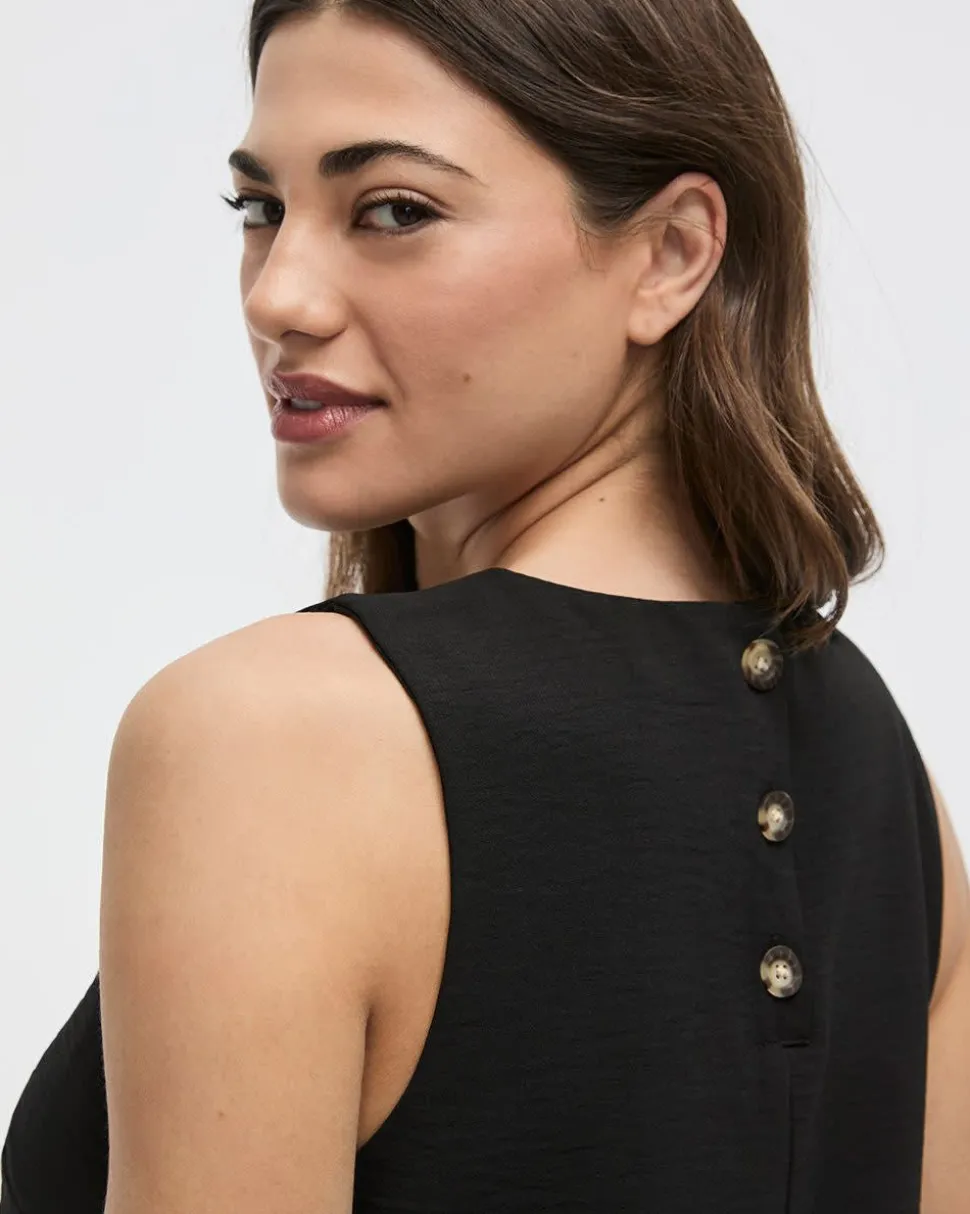 Sleeveless Crew-Neck Shift Dress