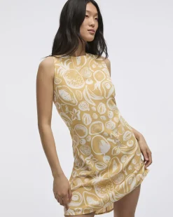 Sleeveless Crew-Neck Shift Dress