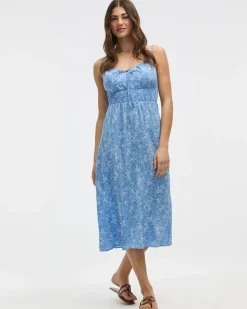 Sleeveless Midi Dress with Sweetheart Neckline