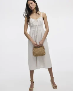Sleeveless Midi Dress with Sweetheart Neckline