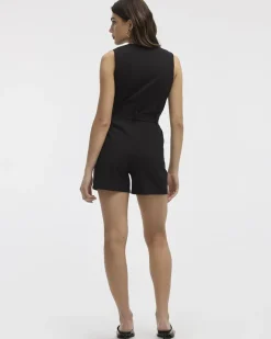 Sleeveless Romper with V Neckline