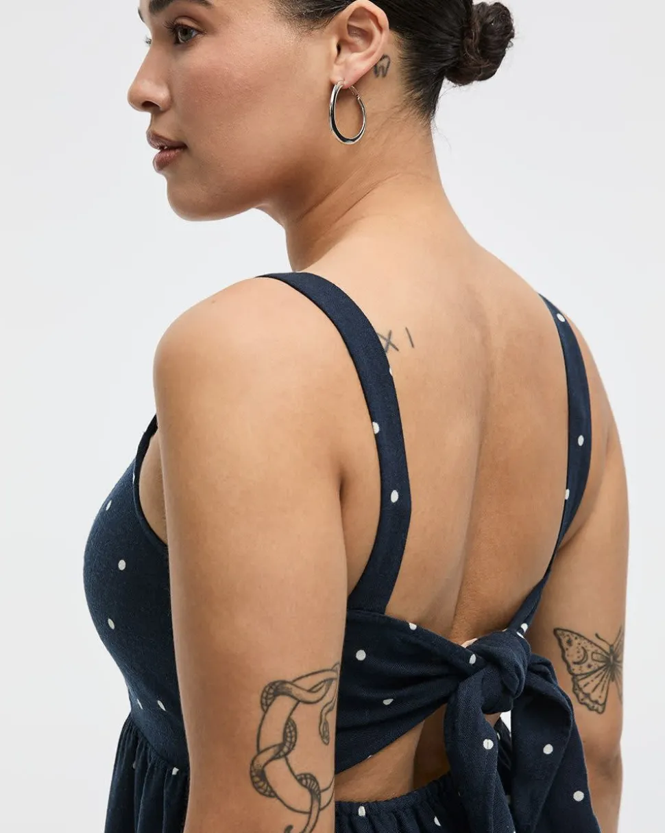 Sleeveless Square-Neck Midi Dress