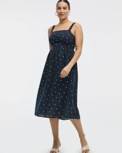 Sleeveless Square-Neck Midi Dress