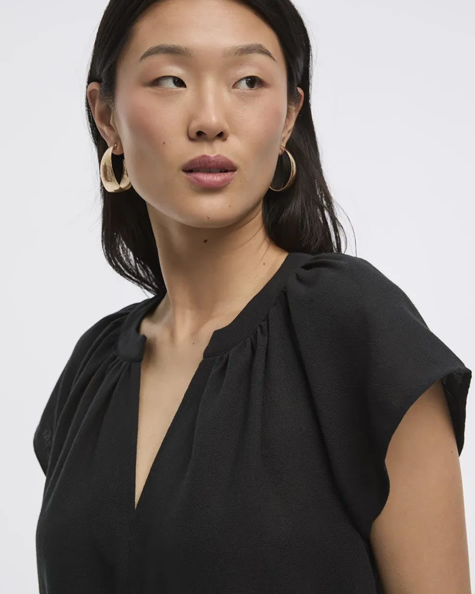 Split-Neck Shift Dress