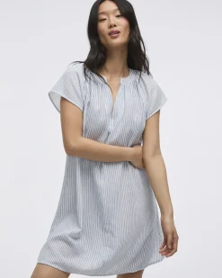 Split-Neck Shift Dress