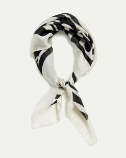 Square Satin Scarf with Abstract Print